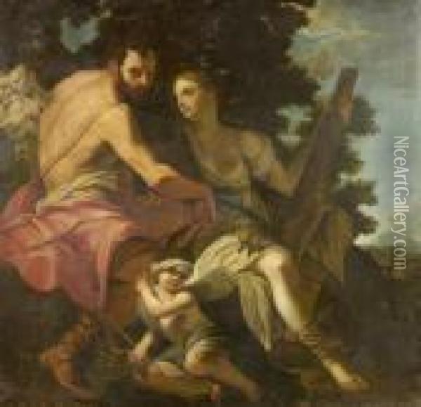 Hercules And The Daughters Of Lycomedes Oil Painting - Onorio Marinari