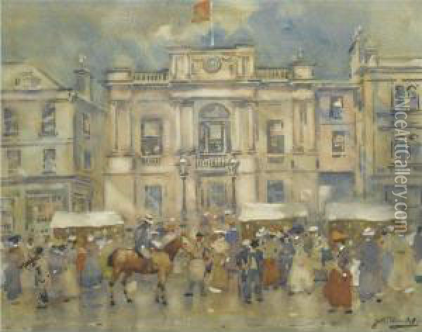 The Town Square Oil Painting - James Watterston Herald