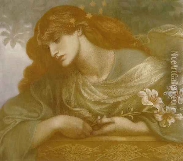 The Blessed Damozel - Study I Oil Painting - Dante Gabriel Rossetti