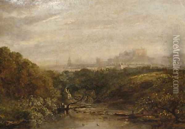 View of Edinburgh from the west Oil Painting - Horatio McCulloch