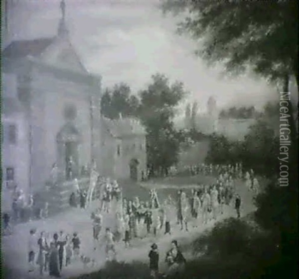 Prozession Auf Einem Marktplatz Oil Painting - Adriaen Frans Boudewyns the Elder