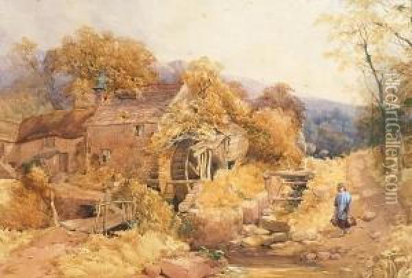 The Watermill Oil Painting - Henry Jutsum