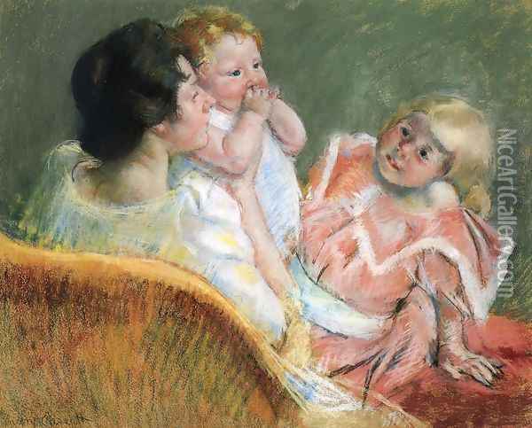 Mother And Children Oil Painting - Mary Cassatt