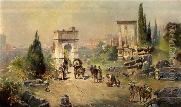 Ansicht Des Forum Romanum Oil Painting - Robert Alott