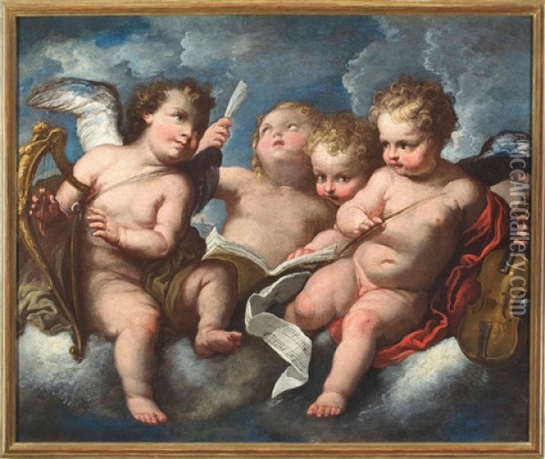 Angioletti Cantori Oil Painting - Giovanni Battista Merano