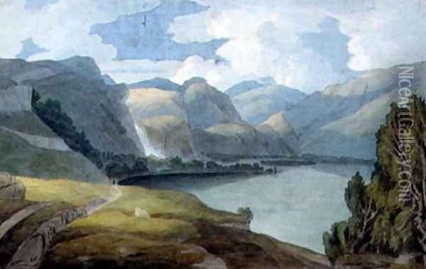 Derwentwater Looking South, 1786 Oil Painting - Francis Towne