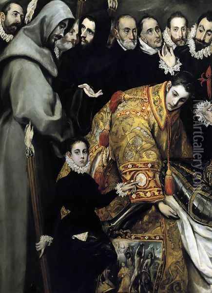 The Burial of the Count of Orgaz (detail 3) 1586-88 Oil Painting - El Greco (Domenikos Theotokopoulos)