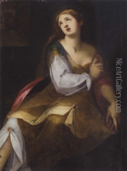 The Penitent Magdalene Oil Painting - Luca Cambiaso