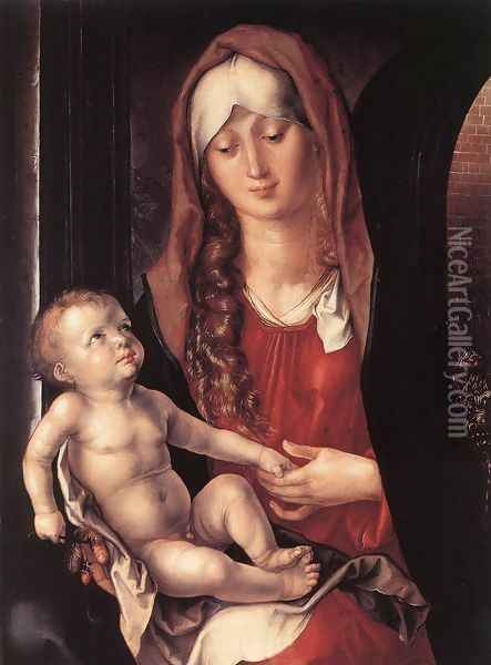 Virgin And Child Before An Archway Oil Painting - Albrecht Durer