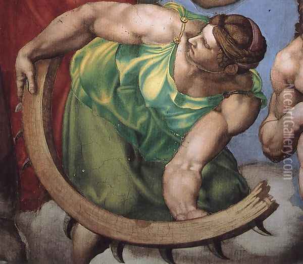 Last Judgment (detail-27) 1537-41 Oil Painting - Michelangelo Buonarroti