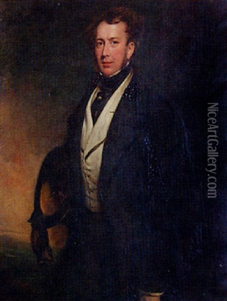 Portrait Of A Brice Pearse Esq Oil Painting - James Godsell Middleton