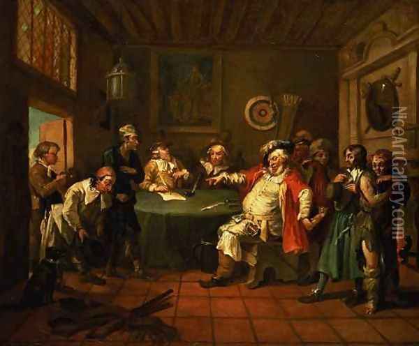 Falstaff Examining his Recruits from Henry IV by Shakespeare Oil Painting - William Hogarth