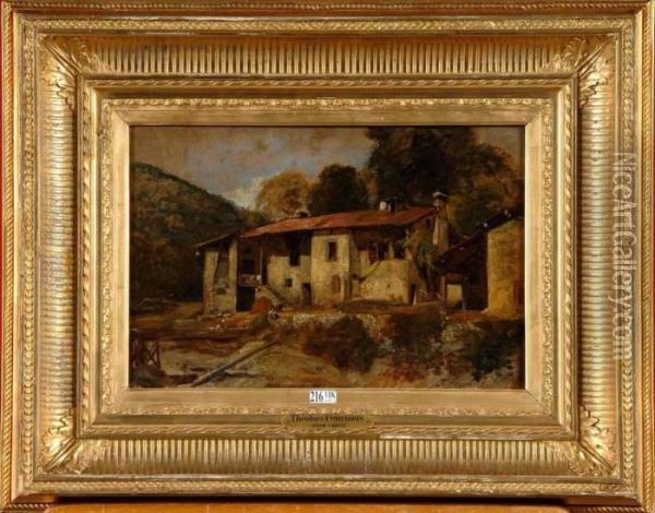 La Vieille Ferme En Italie Oil Painting - Theodore Fourmois