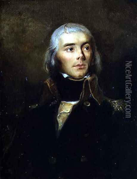 Portrait of Jacques Etienne Joseph Alexandre Macdonald 1765-1840 in the Uniform of an Aide-de-Camp in 1792, 1834 Oil Painting - Louis Edouard Rioult