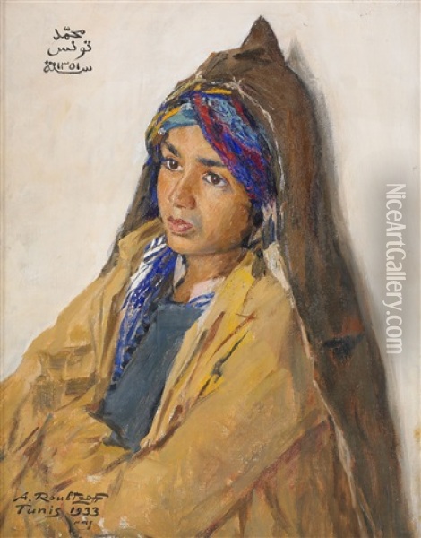 La Belle Tunisienne Oil Painting - Alexandre Roubtzoff