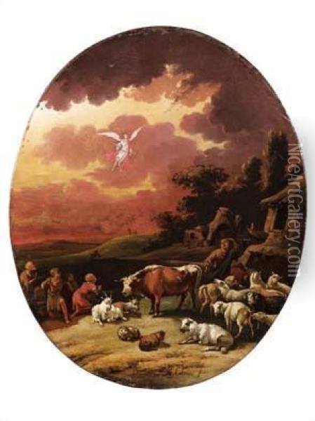 Annuncio Ai Pastori Oil Painting - L.G. Colonia