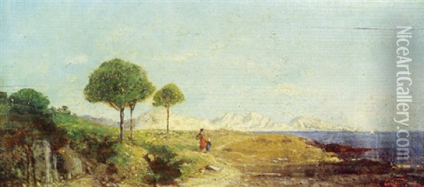 Gardienne De Troupeau Dans Un Paysage Oil Painting - Hippolyte Camille Delpy