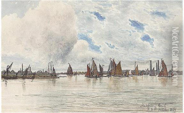 The Thames At Halfway Reach Oil Painting - Francis Seymour Leslie