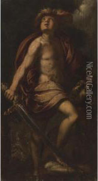 David And Goliath Oil Painting - Giovanni Battista Crespi Il Cerano