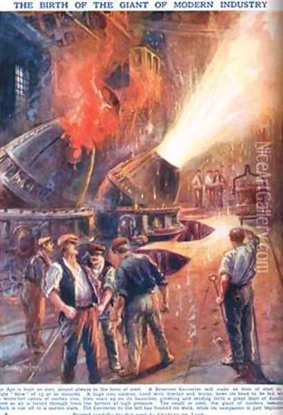 The Birth of the Giant of Modern Industry Oil Painting - Charles John de Lacy