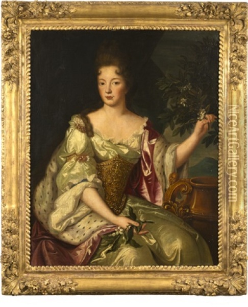 Portrait Presume De Francoise Marie De Bourbon, Duchesse D'orleans Oil Painting - Pierre Gobert