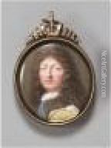 A Miniature Of Louis Xiv, King Of France Oil Painting - Jean I Petitot
