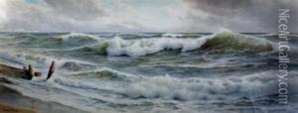 Sussex Coast Oil Painting - Ernest Stuart