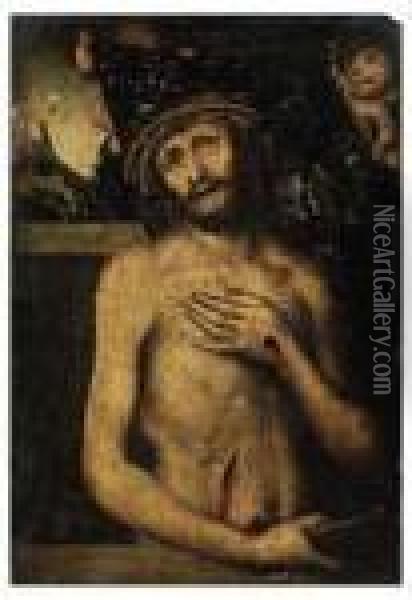 Christ As The Man Of Sorrows Oil Painting - Lucas The Elder Cranach
