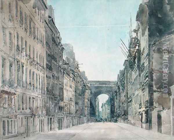 Rue and Porte St Denis Paris Oil Painting - Thomas Girtin