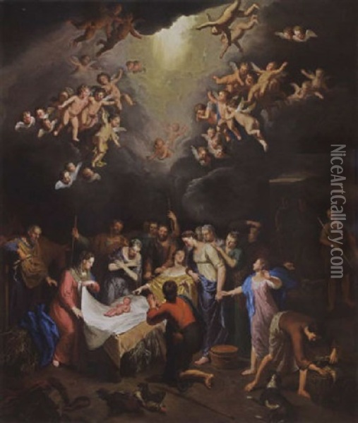 The Adoration Of The Shepherds Oil Painting - Gerard Hoet the Elder