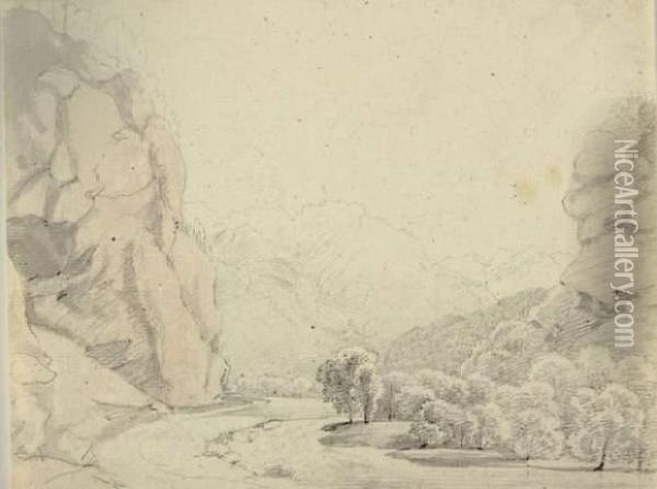 Felsige Landschaft In Den Alpen Oil Painting - Cantius Dillis