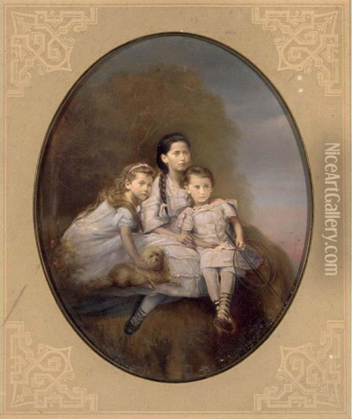 Die Drei Schwestern Marschalk Oil Painting - Diller Rudolf