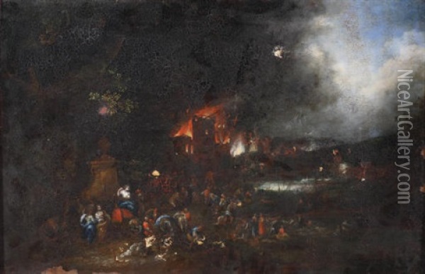 An Allegory Of Fire Oil Painting - Franz Hartmann