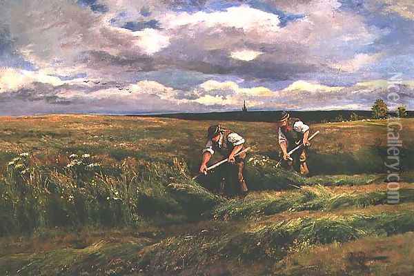The Hay Harvest Oil Painting - Arthur Walker Redgate