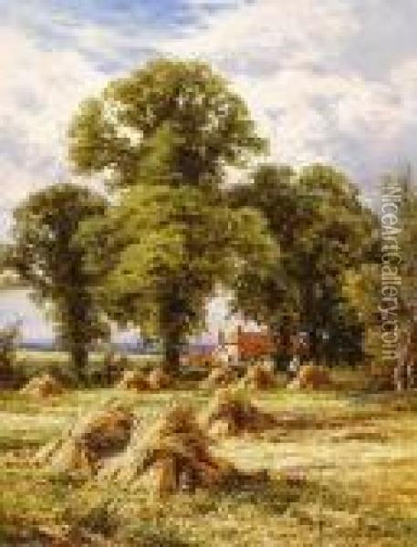 A Hampshire Cornfield, Alton Oil Painting - Henry Hillier Parker
