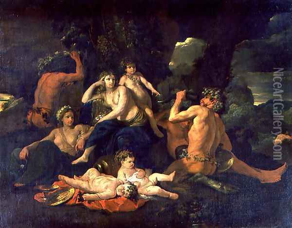 The Childhood of Bacchus, c.1627 Oil Painting - Nicolas Poussin