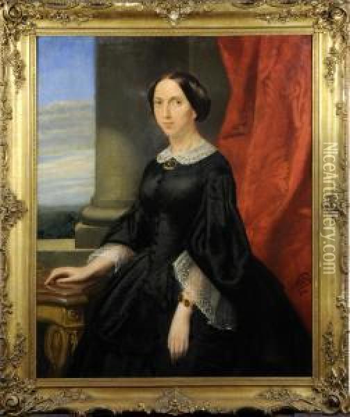 Portrait De Femme Oil Painting - Jan Francios Verhas