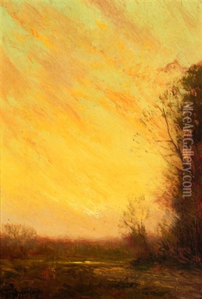 At Sunset Oil Painting - Julian Onderdonk