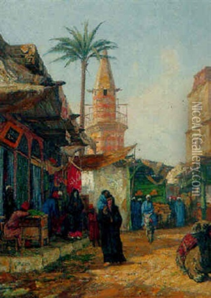 Gasse In Einer Orientalischen Stadt Oil Painting - Georg Macco