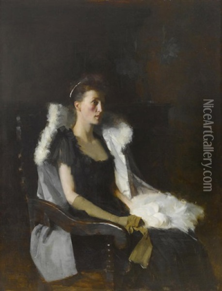 A Portrait Of Ethel Grace Bolitho, Nee Maclead Oil Painting - Frank Bramley