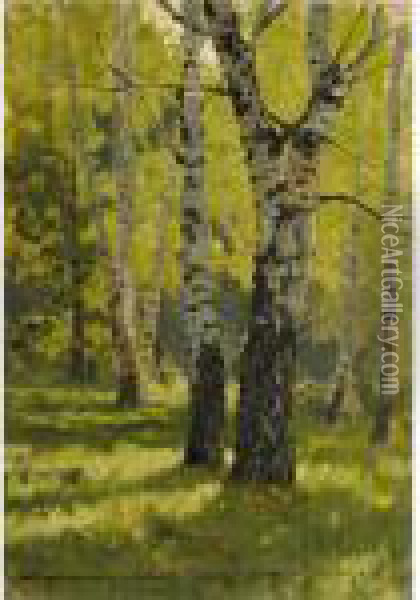 Birch Grove Oil Painting - Isaak Ilyich Levitan