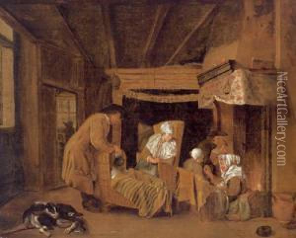 Con Famiglia Oil Painting - Jan Josef, the Elder Horemans