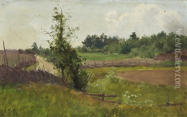 Meadow Oil Painting - Eero Jaernefelt