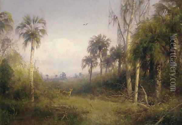 Florida Landscape Oil Painting - Herman Herzog