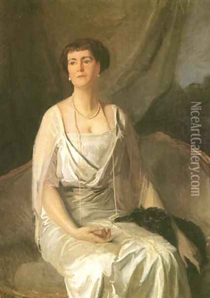 Portrait of Mrs. G. Oil Painting - Stanislaw Lentz