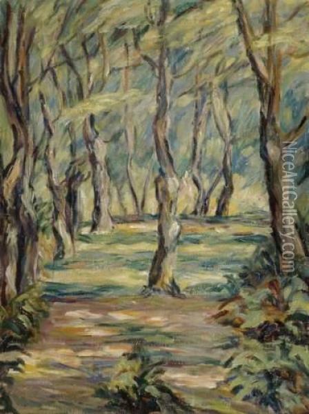 Forest Glade Oil Painting - Heinrich Nauen