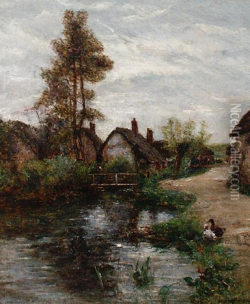 The Village Stream Oil Painting - Joshua Anderson Hague