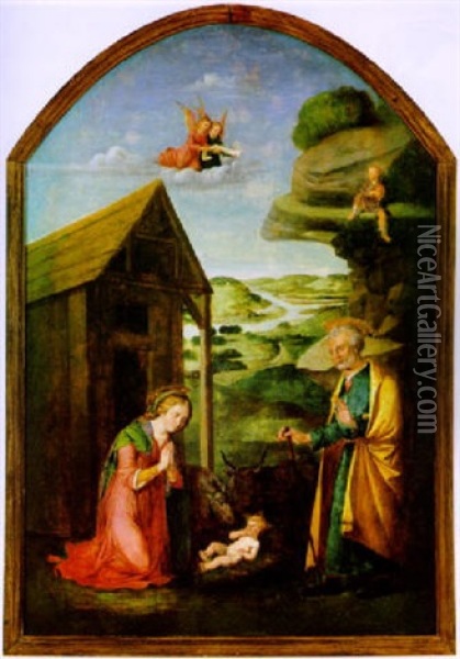 Die Geburt Christi Oil Painting - (Martino di Battista) Pellegrino da San Daniele