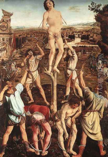 Martyrdom of St Sebastian Oil Painting - Antonio Del Pollaiuolo