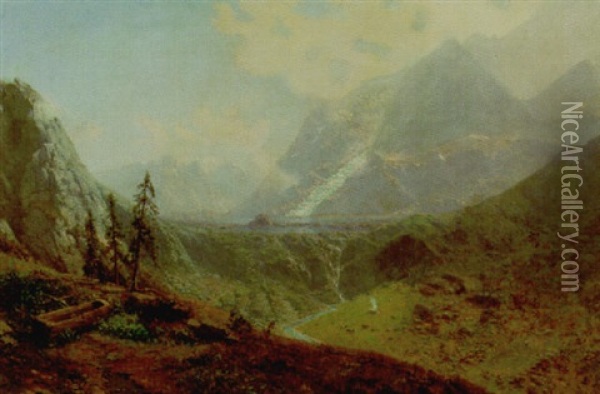 Blick Auf Den Berninapas Oil Painting - Robert Schultze